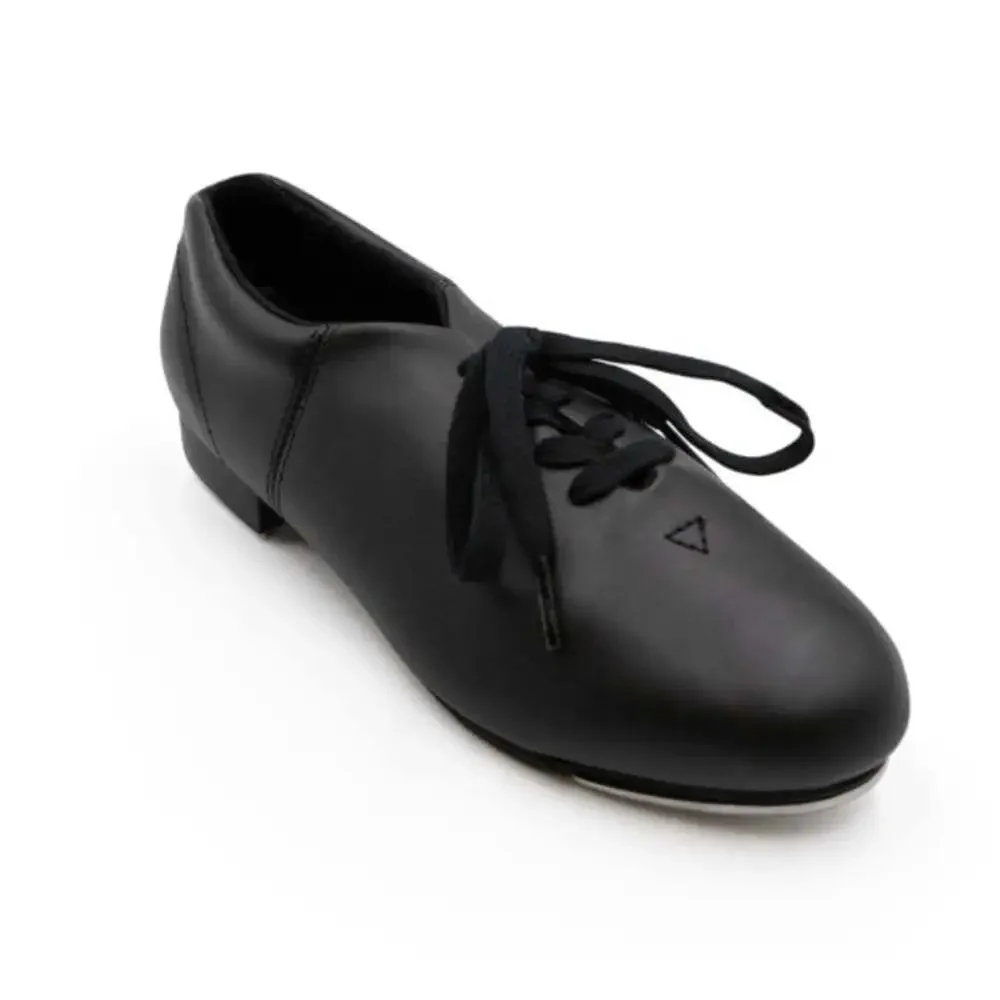 Capezio CG17 Black Leather Lace Up Tap Dance Shoes Women's Size 10 Wide